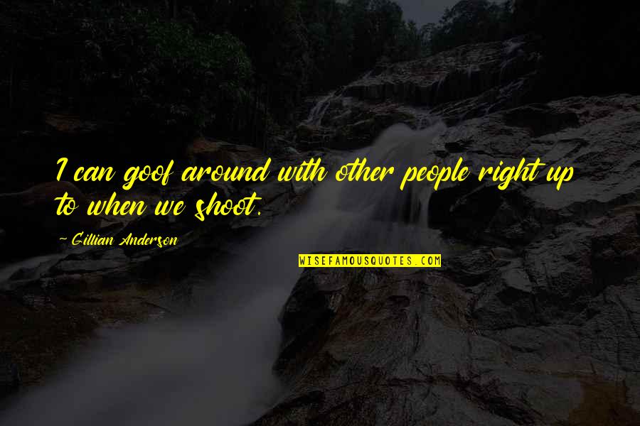 Joggled Quotes By Gillian Anderson: I can goof around with other people right