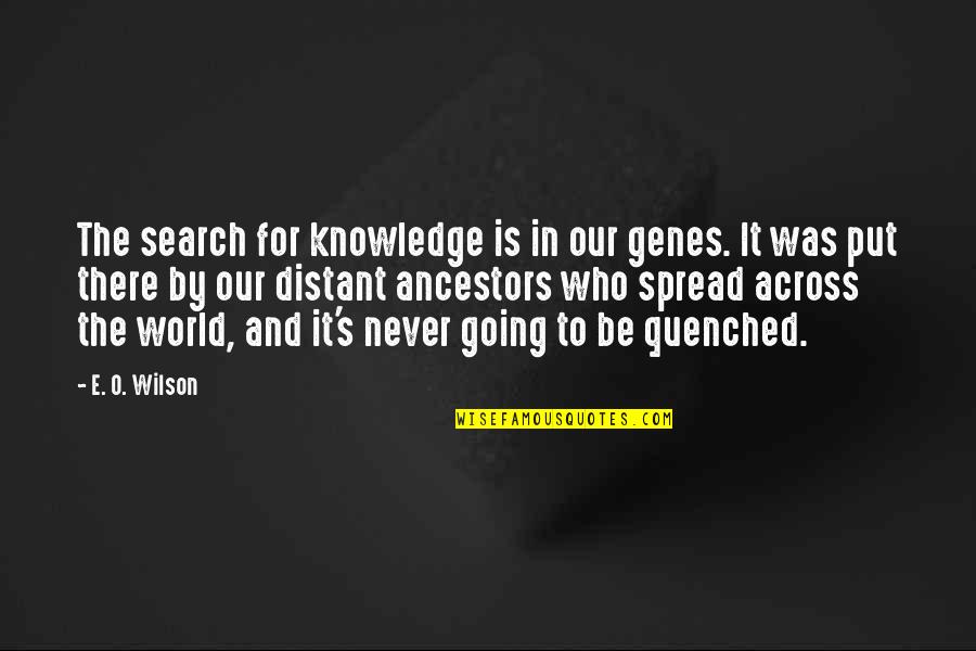 Joggled Voussoirs Quotes By E. O. Wilson: The search for knowledge is in our genes.