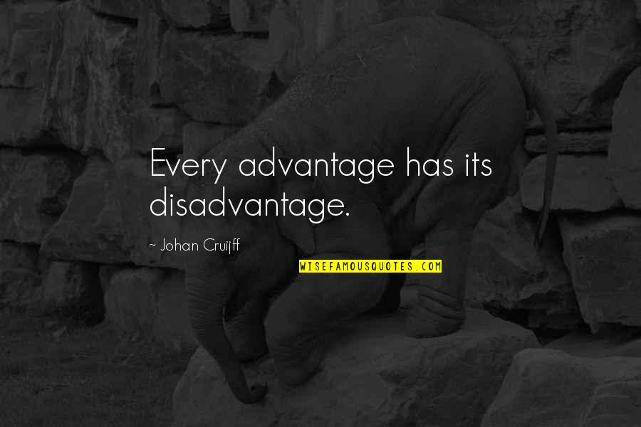 Johan Cruijff Quotes By Johan Cruijff: Every advantage has its disadvantage.