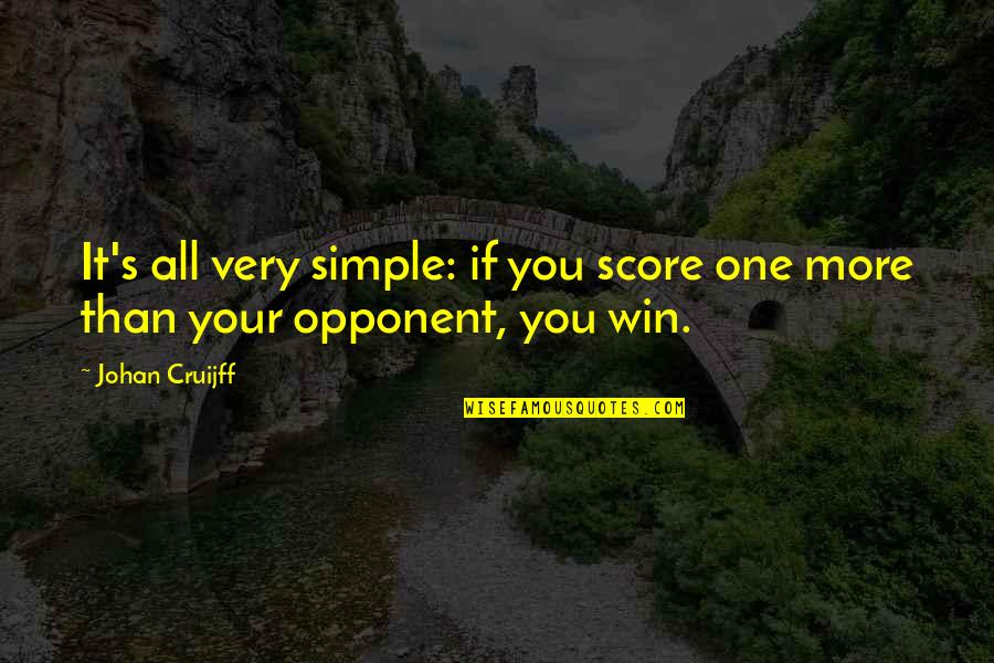 Johan Cruijff Quotes By Johan Cruijff: It's all very simple: if you score one