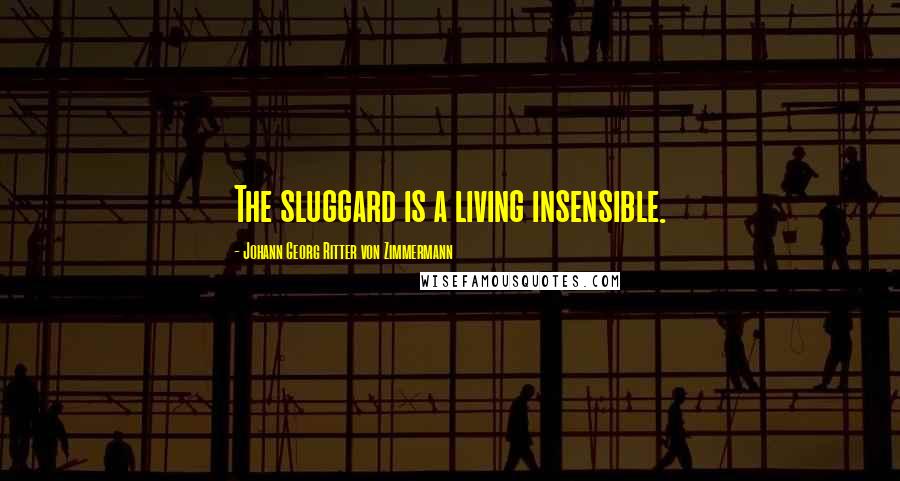 Johann Georg Ritter Von Zimmermann quotes: The sluggard is a living insensible.