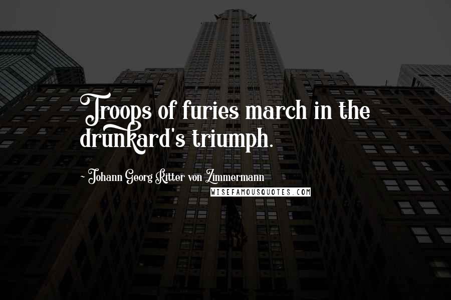 Johann Georg Ritter Von Zimmermann quotes: Troops of furies march in the drunkard's triumph.