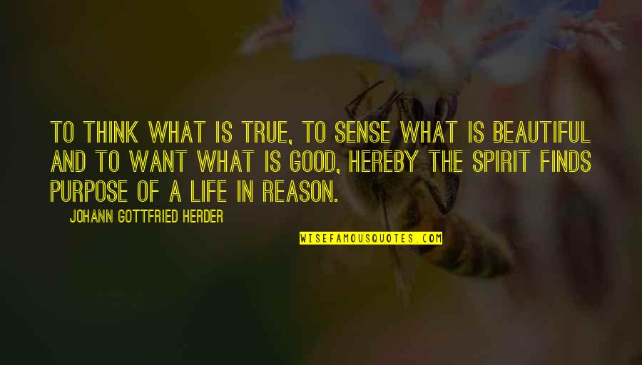 Johann Herder Quotes By Johann Gottfried Herder: To think what is true, to sense what