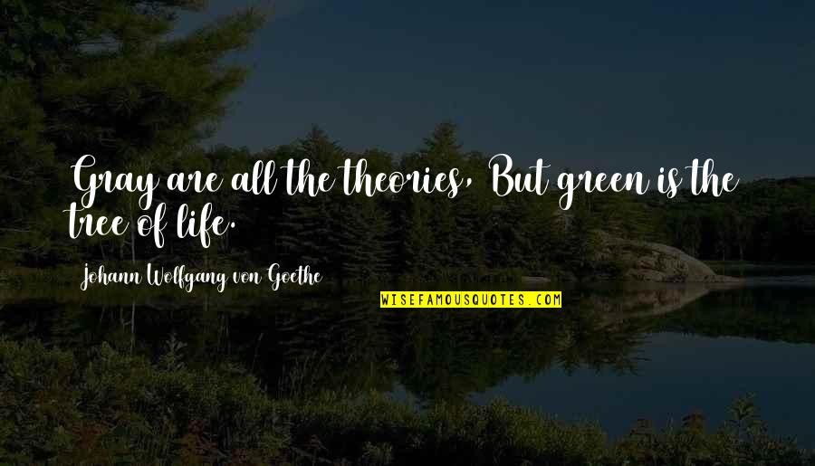 Johann Quotes By Johann Wolfgang Von Goethe: Gray are all the theories, But green is Johann Quotes By Johann Wolfgang Von Goethe: Gray are all the theories, But green is