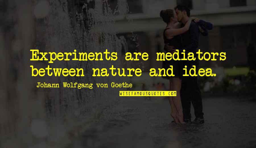 Johann Quotes By Johann Wolfgang Von Goethe: Experiments are mediators between nature and idea. Johann Quotes By Johann Wolfgang Von Goethe: Experiments are mediators between nature and idea.