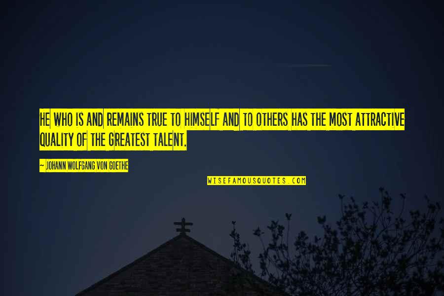 Johann Quotes By Johann Wolfgang Von Goethe: He who is and remains true to himself Johann Quotes By Johann Wolfgang Von Goethe: He who is and remains true to himself