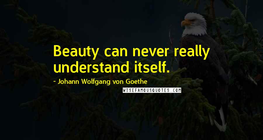 Johann Wolfgang Von Goethe quotes: Beauty can never really understand itself.