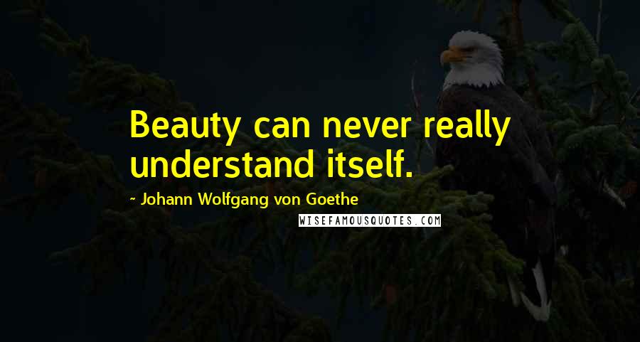 Johann Wolfgang Von Goethe quotes: Beauty can never really understand itself. Johann Wolfgang Von Goethe quotes: Beauty can never really understand itself.