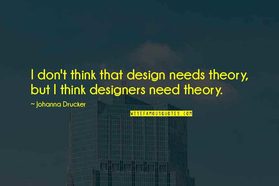 Johanna Quotes By Johanna Drucker: I don't think that design needs theory, but