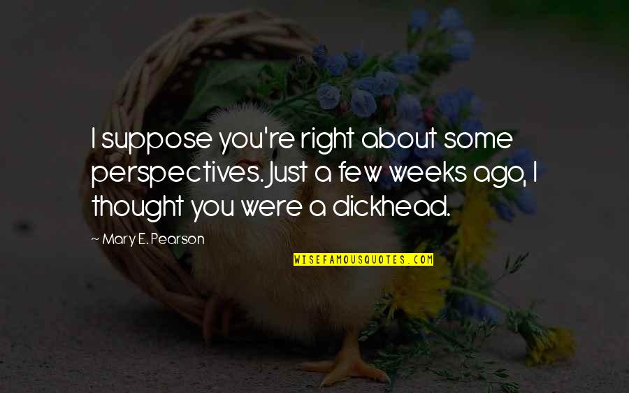 Johannings Quotes By Mary E. Pearson: I suppose you're right about some perspectives. Just