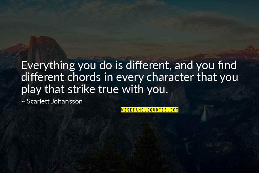 Johansson Quotes By Scarlett Johansson: Everything you do is different, and you find