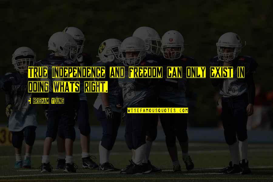 Johawk 2090 Quotes By Brigham Young: True Independence and Freedom can only exist in