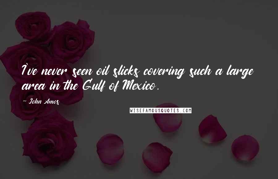 John Amos quotes: I've never seen oil slicks covering such a large area in the Gulf of Mexico.