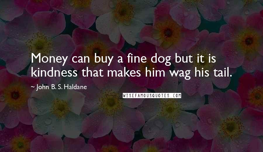 John B. S. Haldane quotes: Money can buy a fine dog but it is kindness that makes him wag his tail.