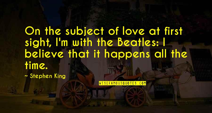 John Bahcall Quotes By Stephen King: On the subject of love at first sight, John Bahcall Quotes By Stephen King: On the subject of love at first sight,