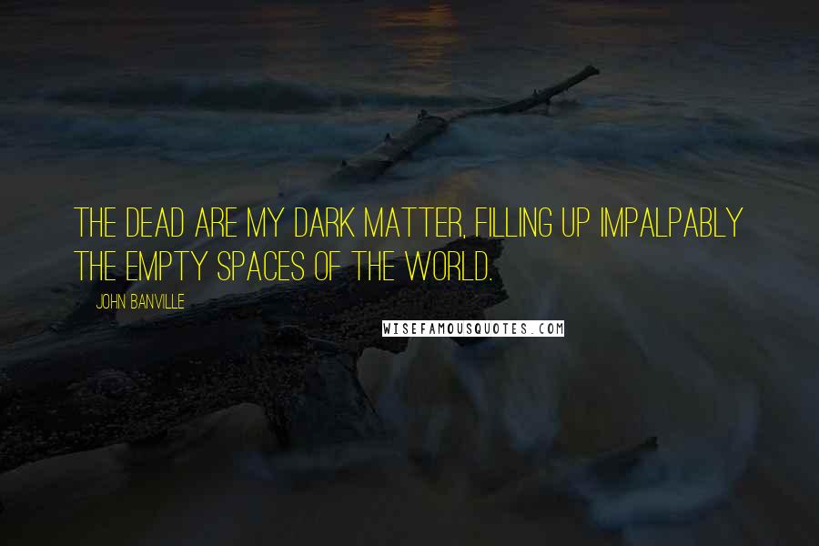 John Banville quotes: The dead are my dark matter, filling up impalpably the empty spaces of the world.