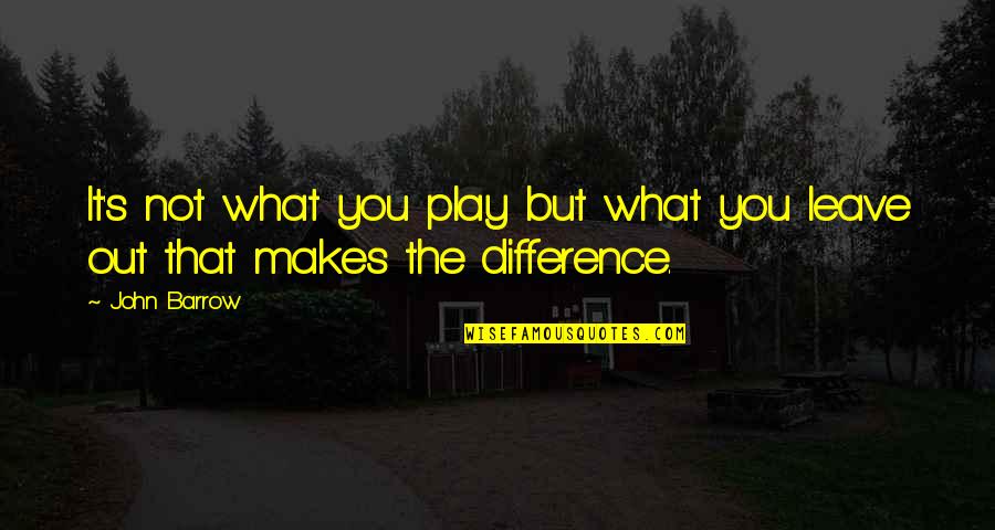 John Barrow Quotes By John Barrow: It's not what you play but what you