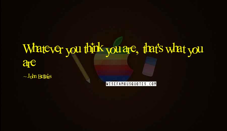 John Bellairs quotes: Whatever you think you are, that's what you are