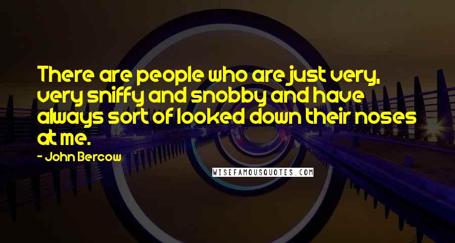 John Bercow quotes: There are people who are just very, very sniffy and snobby and have always sort of looked down their noses at me.