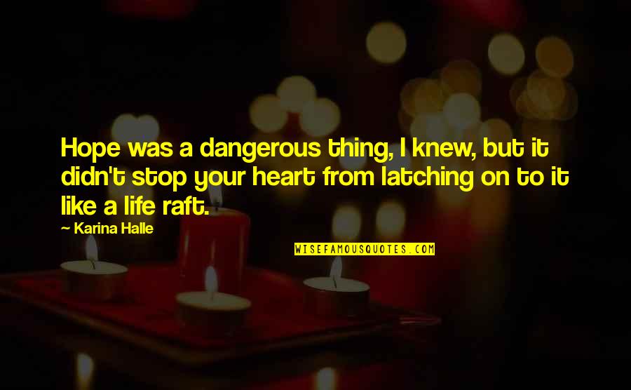 John Boyer Quotes By Karina Halle: Hope was a dangerous thing, I knew, but