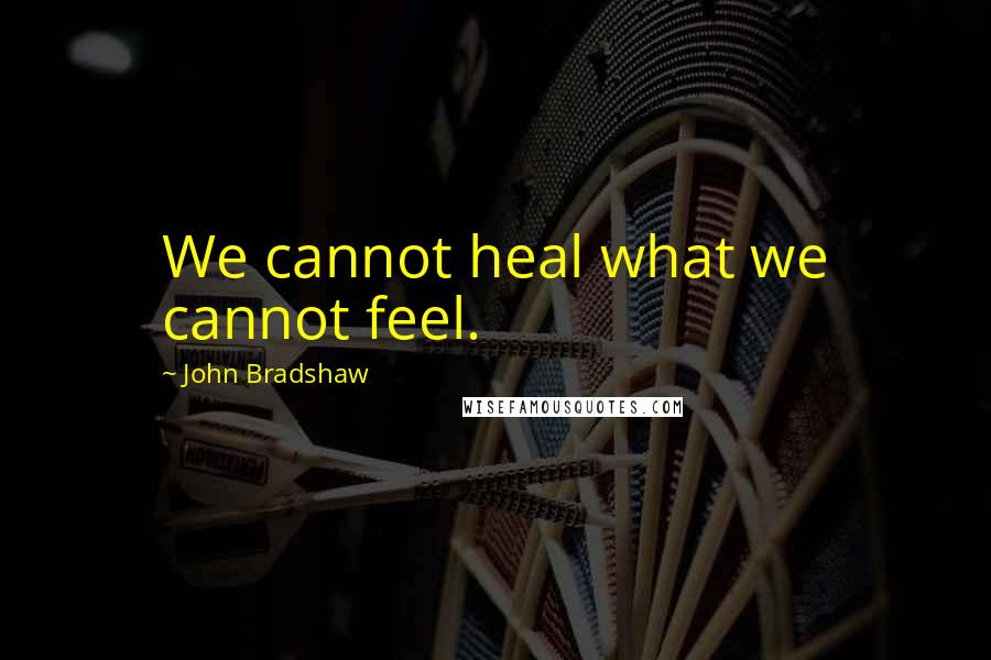 John Bradshaw quotes: We cannot heal what we cannot feel.