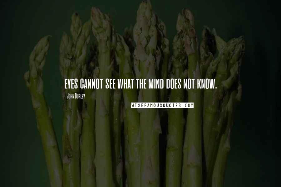 John Burley quotes: eyes cannot see what the mind does not know.