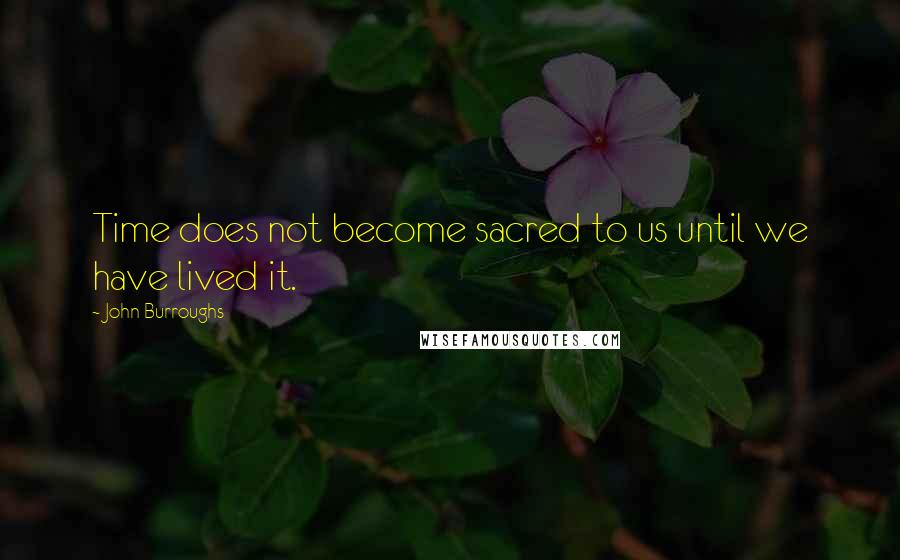 John Burroughs quotes: Time does not become sacred to us until we have lived it.