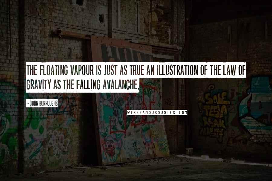 John Burroughs quotes: The floating vapour is just as true an illustration of the law of gravity as the falling avalanche.