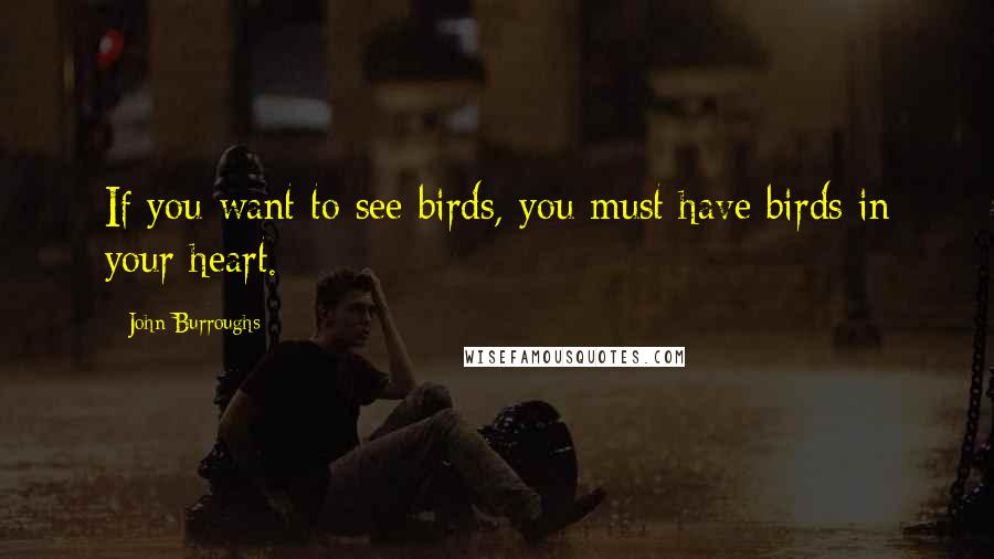 John Burroughs quotes: If you want to see birds, you must have birds in your heart.