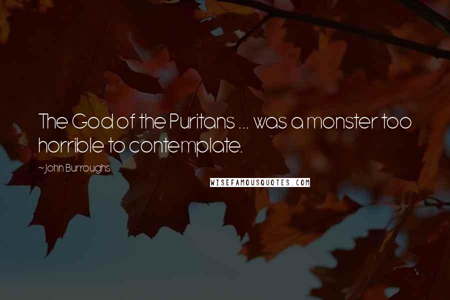 John Burroughs quotes: The God of the Puritans ... was a monster too horrible to contemplate.