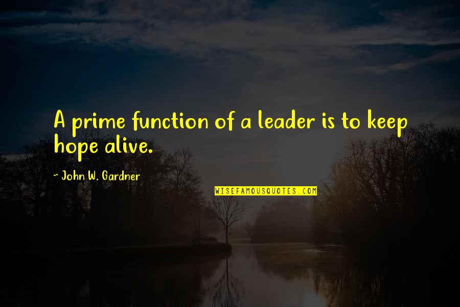 John C Gardner Quotes By John W. Gardner: A prime function of a leader is to