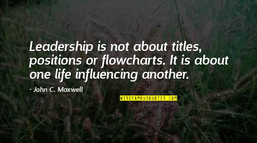 John C Maxwell Leadership Quotes By John C. Maxwell: Leadership is not about titles, positions or flowcharts. John C Maxwell Leadership Quotes By John C. Maxwell: Leadership is not about titles, positions or flowcharts.