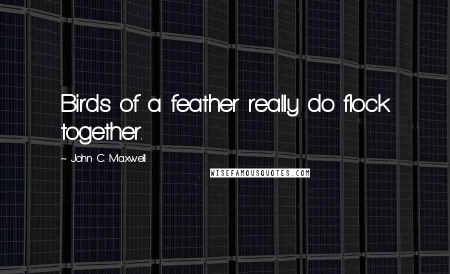 John C. Maxwell quotes: Birds of a feather really do flock together.