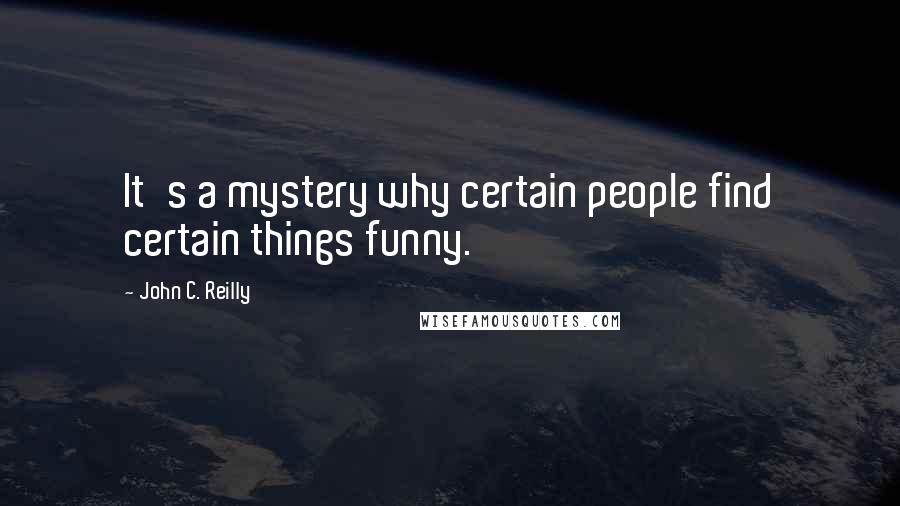John C. Reilly quotes: It's a mystery why certain people find certain things funny.