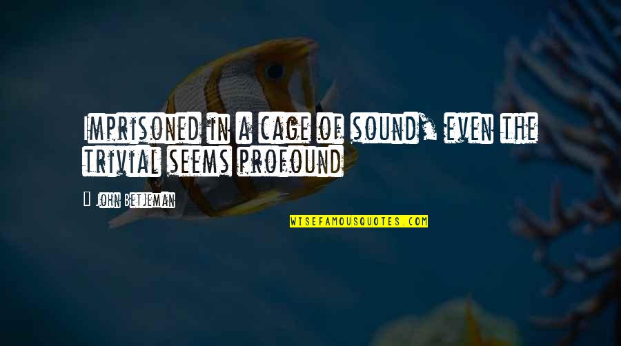John Cage Quotes By John Betjeman: Imprisoned in a cage of sound, even the