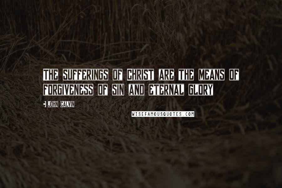 John Calvin quotes: The sufferings of Christ are the means of forgiveness of sin and eternal glory