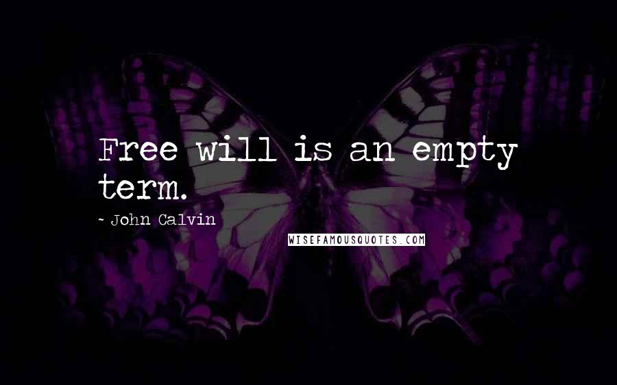 John Calvin quotes: Free will is an empty term.