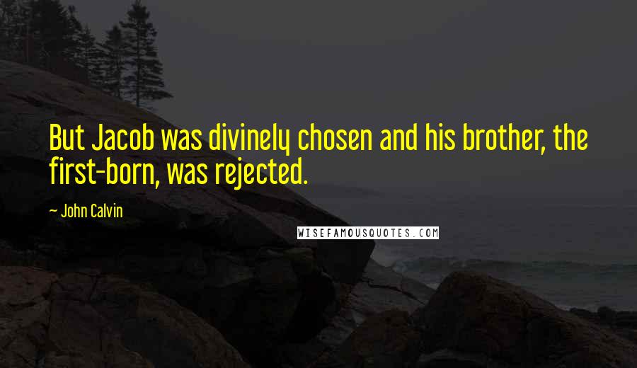 John Calvin quotes: But Jacob was divinely chosen and his brother, the first-born, was rejected.