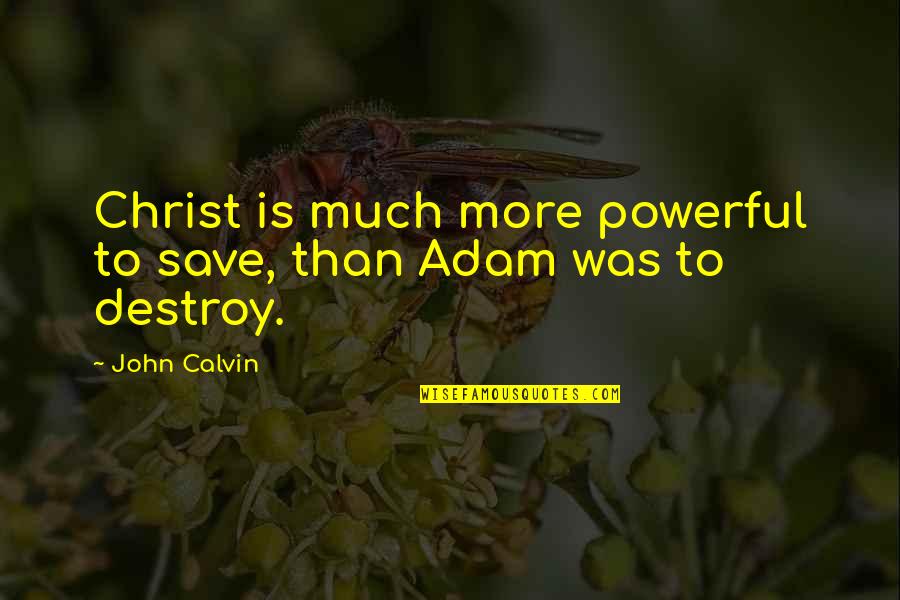 John Calvin Quotes By John Calvin: Christ is much more powerful to save, than