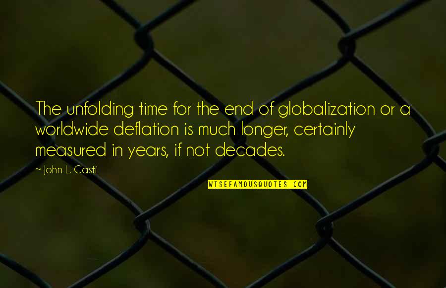 John Casti Quotes By John L. Casti: The unfolding time for the end of globalization John Casti Quotes By John L. Casti: The unfolding time for the end of globalization