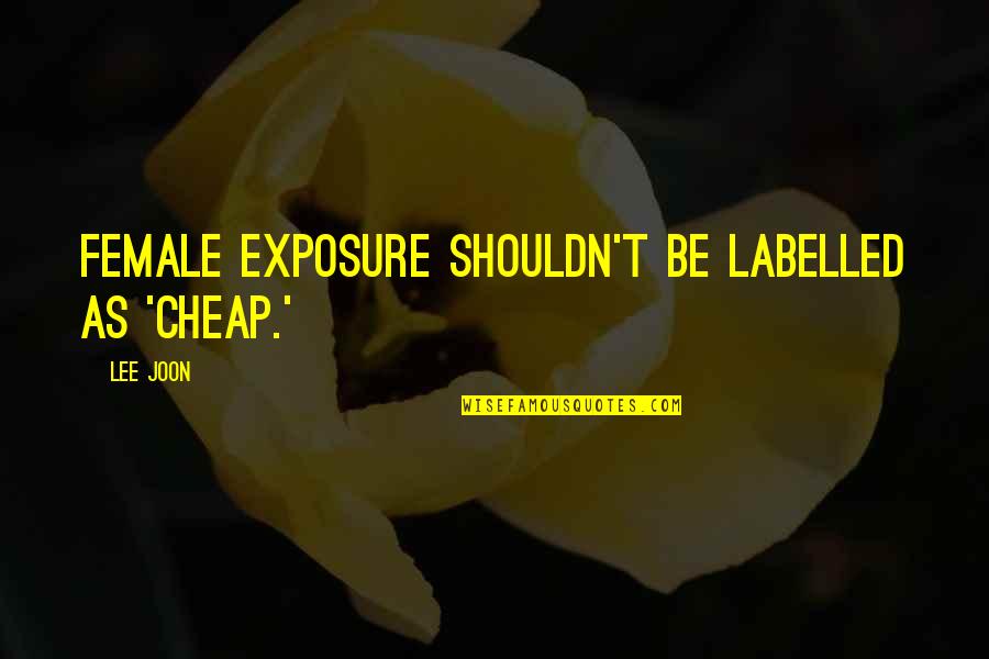 John Charity Spring Latin Quotes By Lee Joon: Female exposure shouldn't be labelled as 'cheap.'