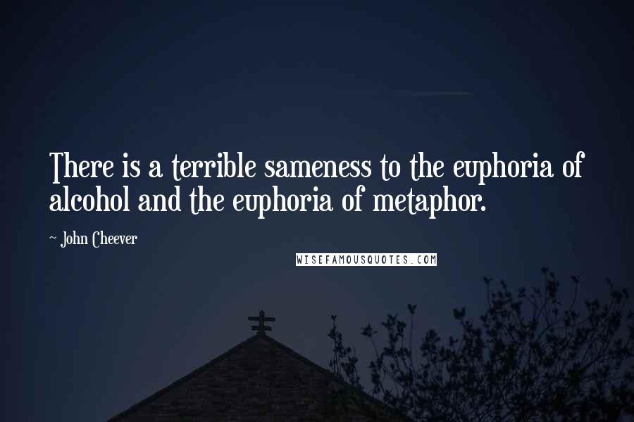 John Cheever quotes: There is a terrible sameness to the euphoria of alcohol and the euphoria of metaphor.