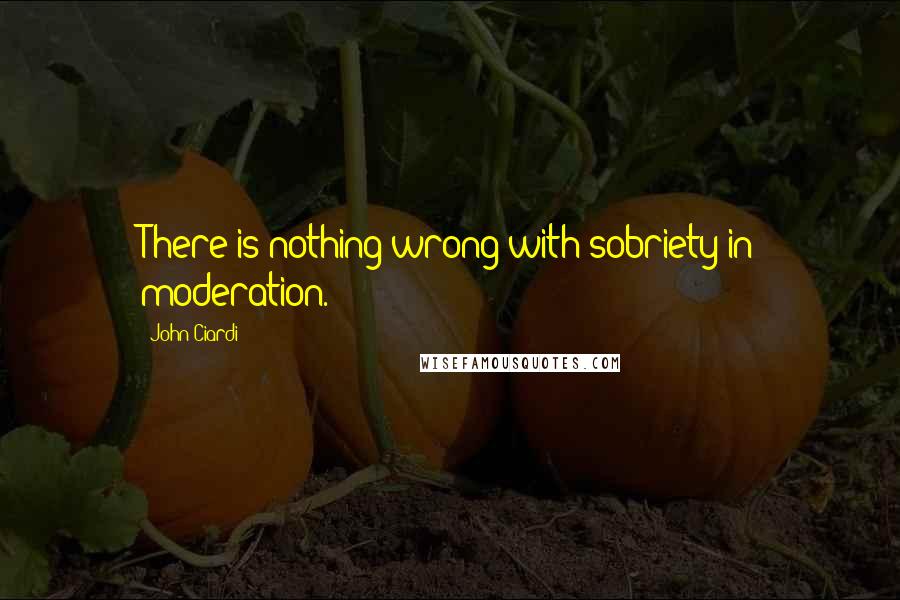 John Ciardi quotes: There is nothing wrong with sobriety in moderation.