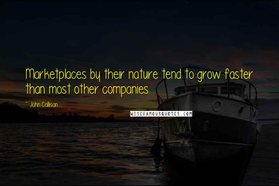 John Collison quotes: Marketplaces by their nature tend to grow faster than most other companies.