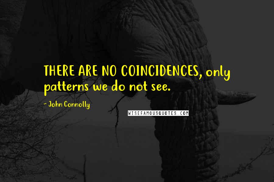John Connolly quotes: THERE ARE NO COINCIDENCES, only patterns we do not see.