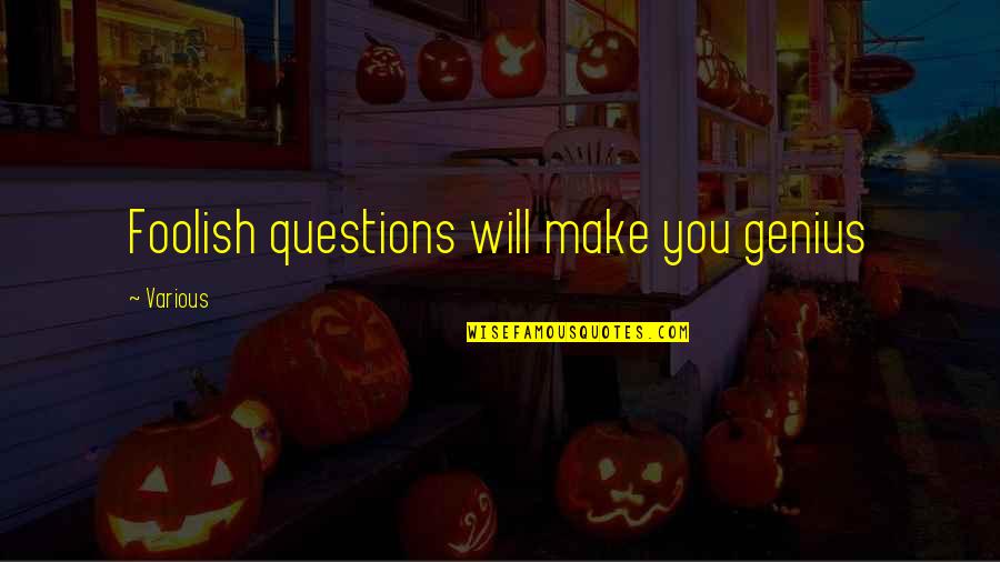 John Corvino Quotes By Various: Foolish questions will make you genius