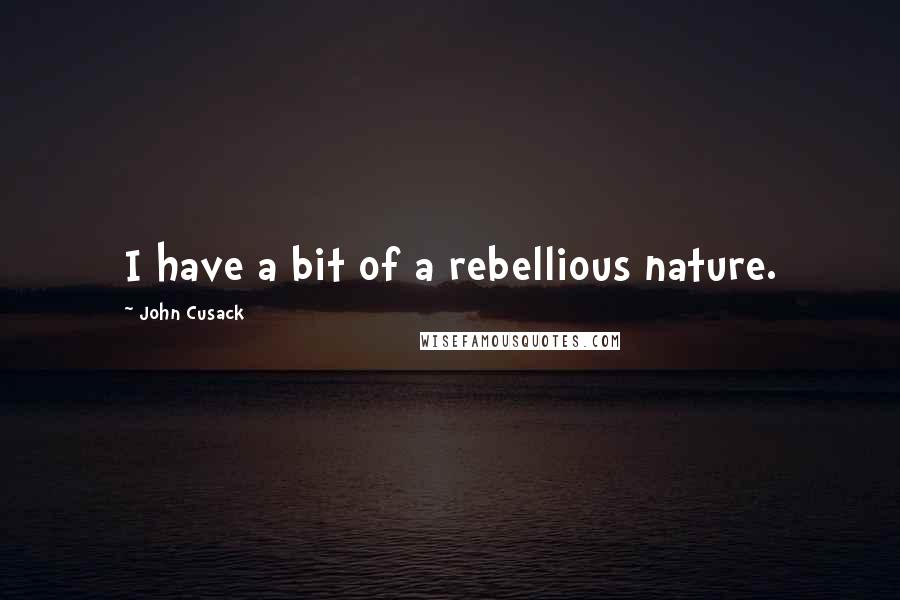 John Cusack quotes: I have a bit of a rebellious nature.