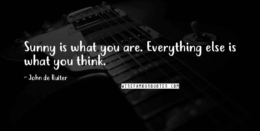 John De Ruiter quotes: Sunny is what you are. Everything else is what you think.