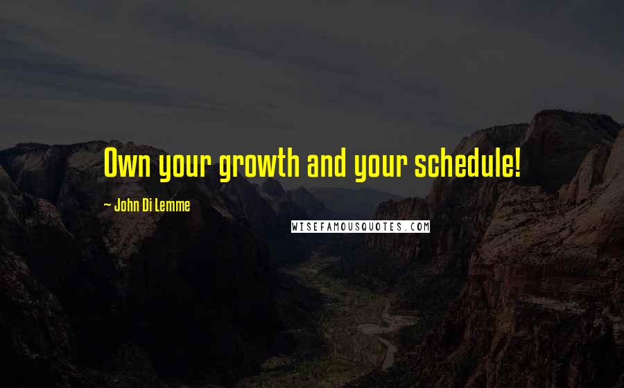 John Di Lemme quotes: Own your growth and your schedule!