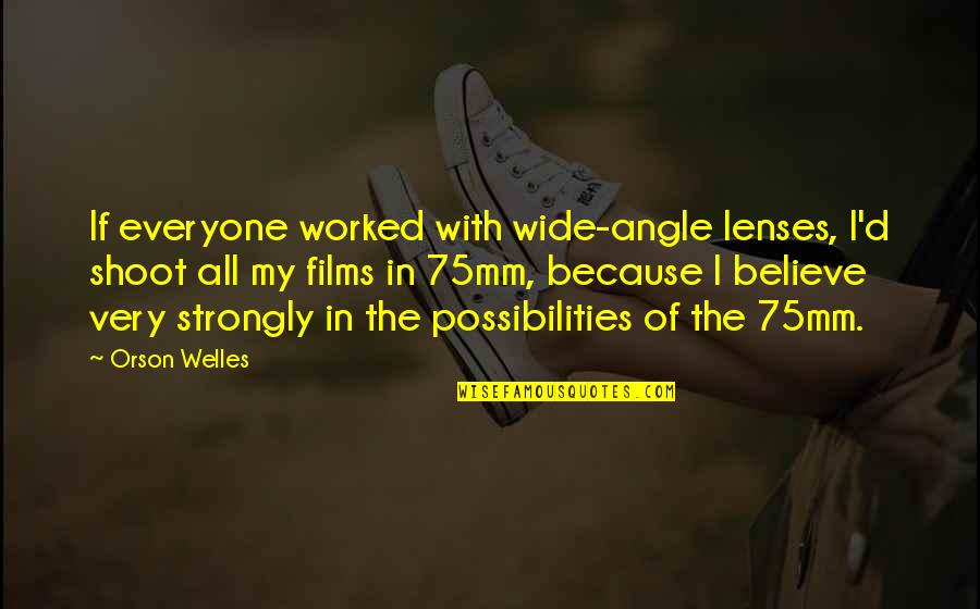 John Dickson Carr Quotes By Orson Welles: If everyone worked with wide-angle lenses, I'd shoot